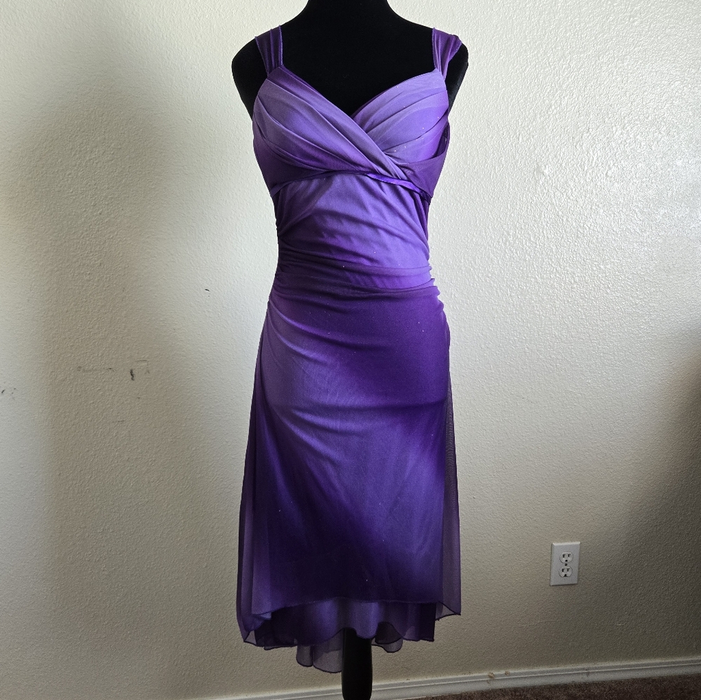 Purple Sheath Cocktail Dress with Sweetheart Neckline Medium/Small